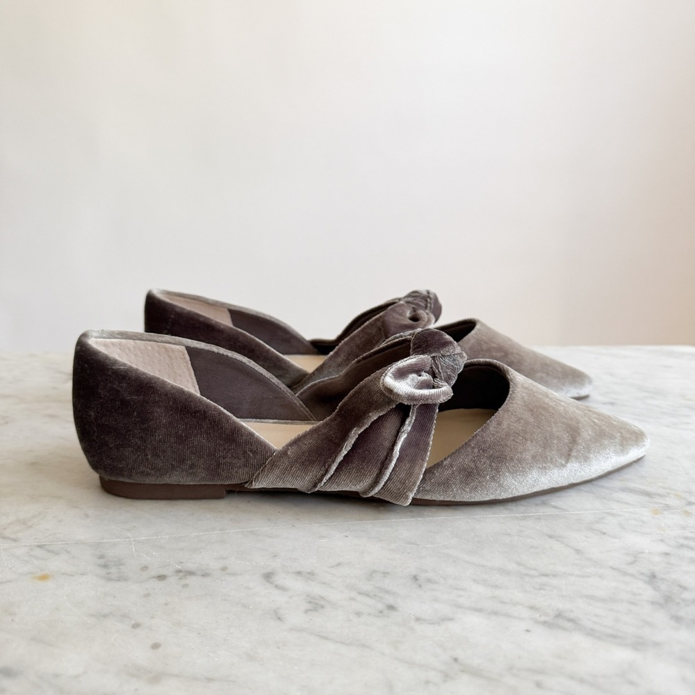 Seychelles Clara green velvet pointed to flats shoes size‎ 8.5